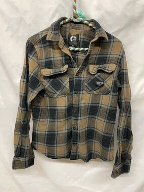 Can-Am Plaid Flannel Shirt Jacket - Tan & Black